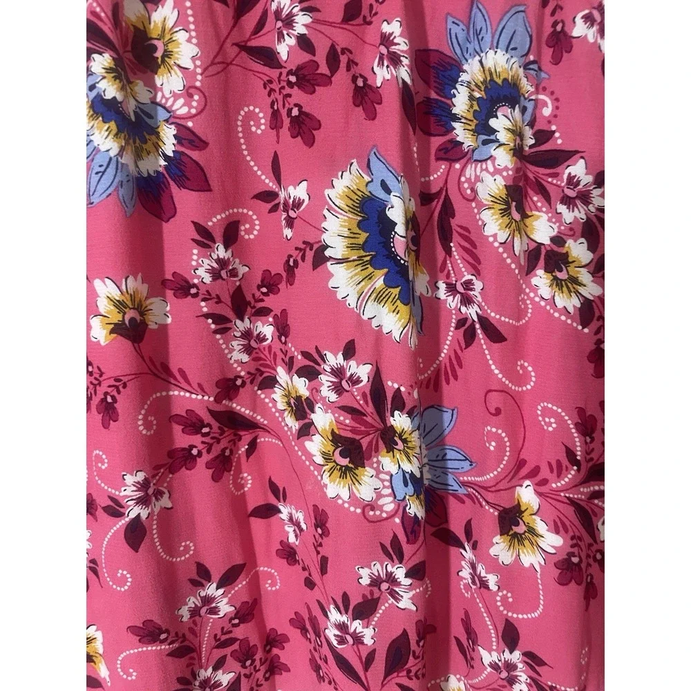 Loft Floral Maxi Skirt Medium Pull On Faux Button Front Split Hem Fairy Boho